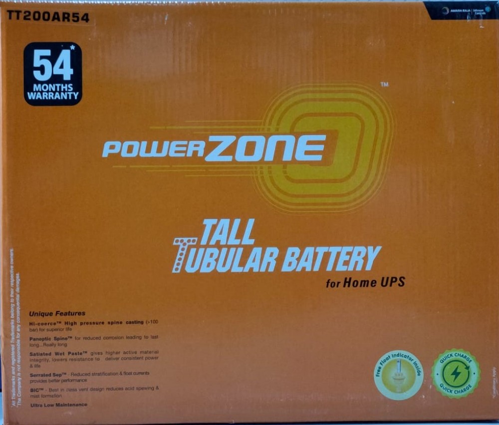 Power Zone PZ TT200AR54 - 200AH - Tall Tubular Inverter Battery